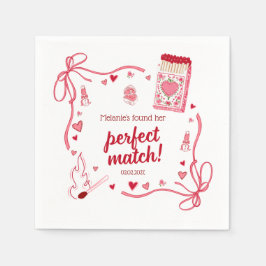 Perfekt Match Coquette Bröllopsfest Personlig Pappersservett