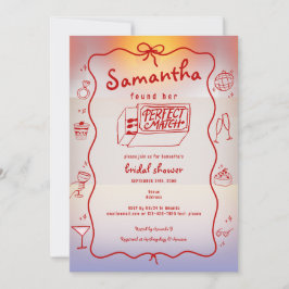 Perfekt Match Doodle Sunset Coquette Möhippa Inbjudningar