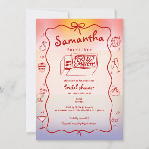 Perfekt Match Doodle Sunset Coquette Möhippa Inbjudningar