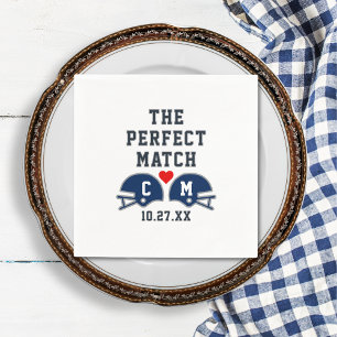 Perfekt Match Football Bröllop Monogram Pappersservett