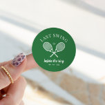 Perfekt Match Last Swing Tennis Bachelorette Runt Klistermärke<br><div class="desc">Cute Tennis temed bach party! En del av en hel samling!</div>