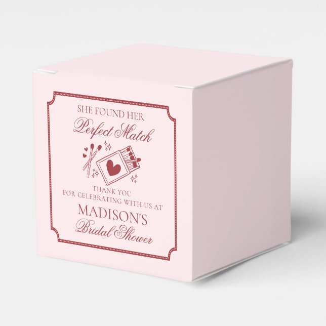 Perfekt Match Matchbox Bröllopsdusch Efterrätt Presentaskar (Framsidan Sidan)