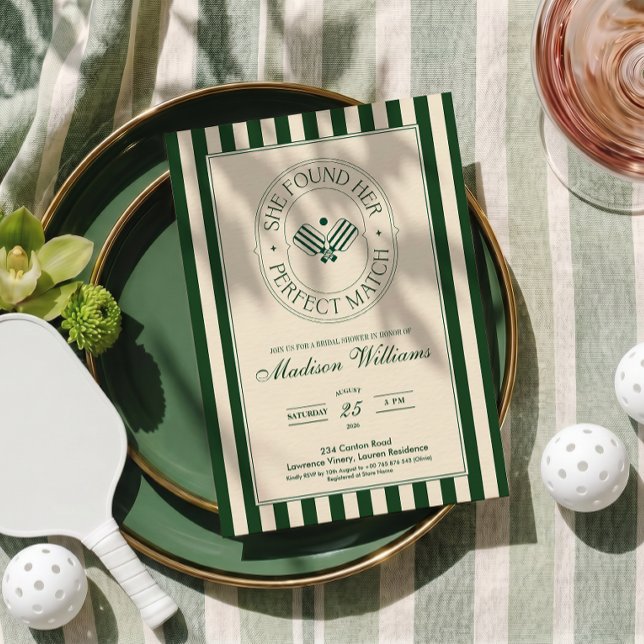 Perfekt Match Pickleball Bröllopsdusch Inbjudan (Skapare uppladdad)