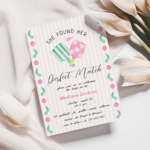 Perfekt Match Pickleball Bröllopsfest Inbjudningar