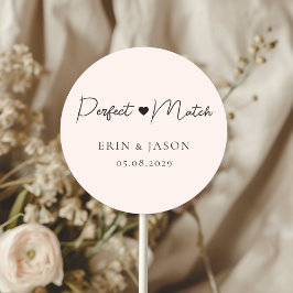 Perfekt Match! Rosenskär, Elegant, Enkel  Runt Klistermärke