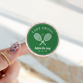 Perfekt Match Sista Svingen Tennis Sängkammarparty Runt Klistermärke