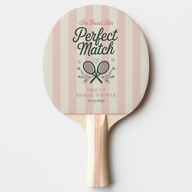 Perfekt Match Social Club Tennis Bröllopsdusch Pingisracket (Framsidan)