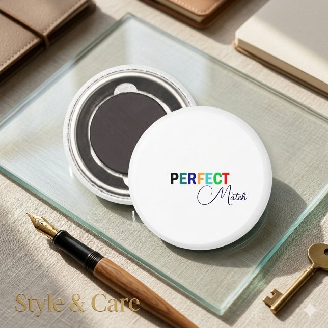 Perfekt Match Stilfullt Skript Magnet Elegant Desi (Perfect Match Stylish Script Magnet Elegant Design)