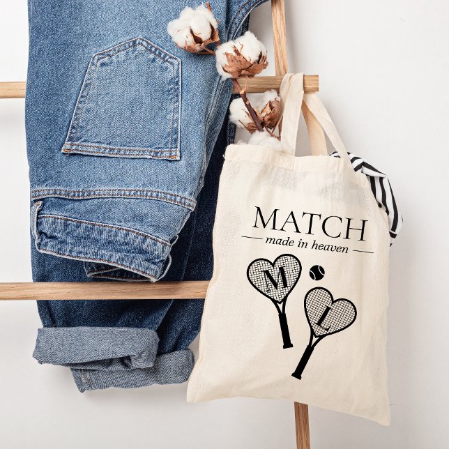 Perfekt Match Tennis Bachelorette Bridesmaid Gift Tygkasse (match made in heaven bridesmaids gift bachelorette party)