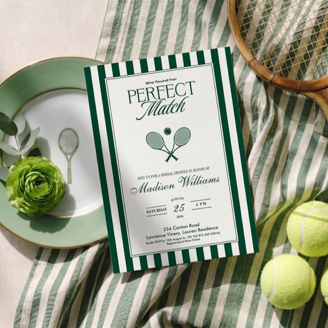 Perfekt Match Tennis Bröllopsdusch Inbjudan (Skapare uppladdad)