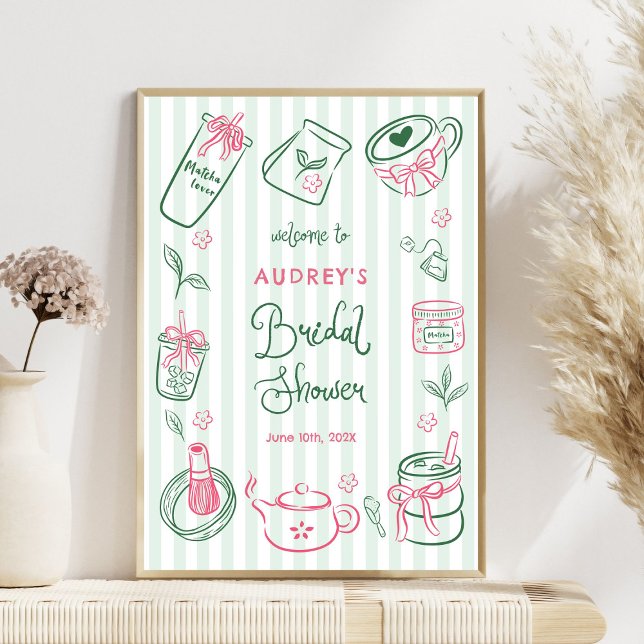 Perfekt Matcha Bröllopsdusch Grön Välkomstskylt Poster (Skapare uppladdad)
