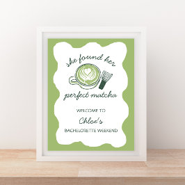 Perfekt Matcha Grönt Bachelorette Välkommen Poster