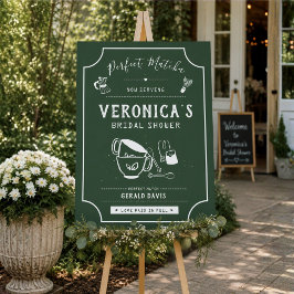 Perfekt Matcha Grönt Bröllopsfest-välkomstskylt Poster