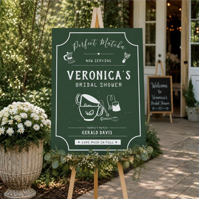 Perfekt Matcha Grönt Bröllopsfest-välkomstskylt Poster (Skapare uppladdad)