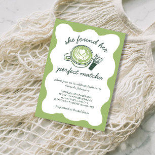 Perfekt Matcha Grönt Te Bröllopsdusch Inbjudningar