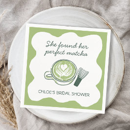 Perfekt Matcha Grönt Te Kopp & Visp Bröllopsdusch Pappersservett