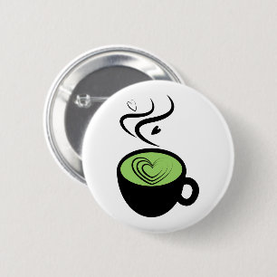 Perfekt Matcha Tea Valentine Kärlek Button Knapp