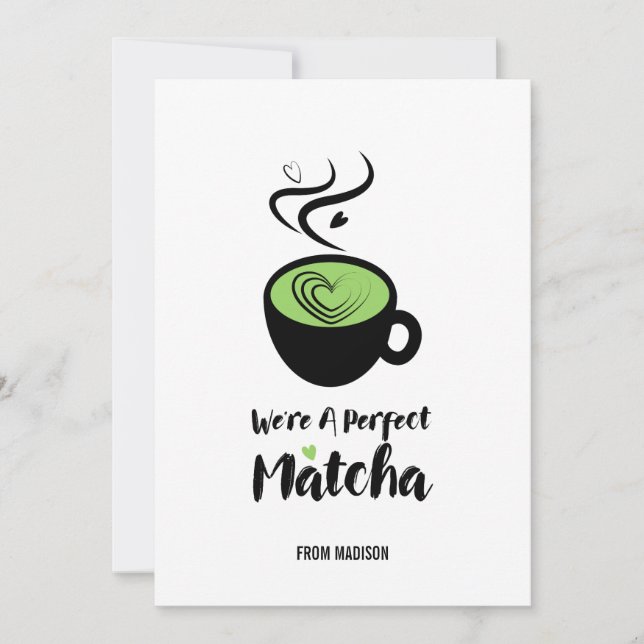 Perfekt Matcha Valentine Kärlek Card Julkort (Framsida)