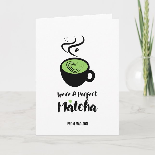 Perfekt Matcha Valentine Kärlek-hälsningskort Helgkort (Framsida)