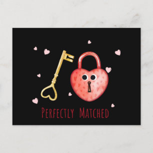 Perfekt matchad från Nyckel och Lock Valentine Helg Vykort