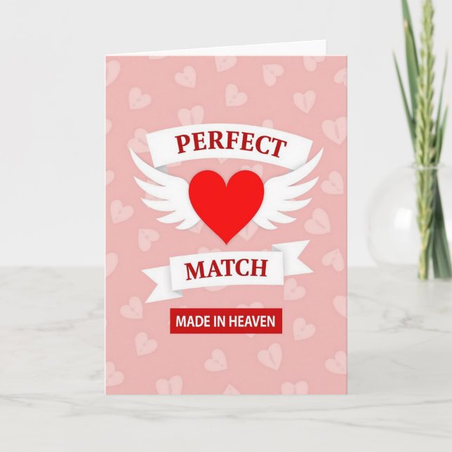 Perfekt Matchande Hjärtans Mönsterkort Kort (Framsida)