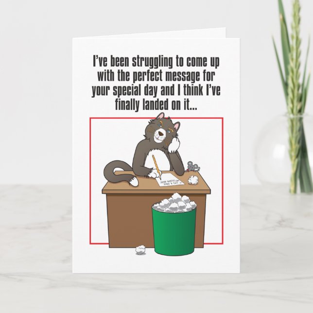 Perfekt Message Humous Birday Card Kort (Framsida)