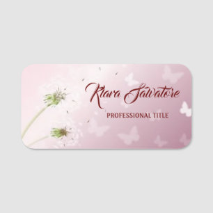 Perfekt Modern BeSnyc Romantic Rosa Dandelion Namnbricka