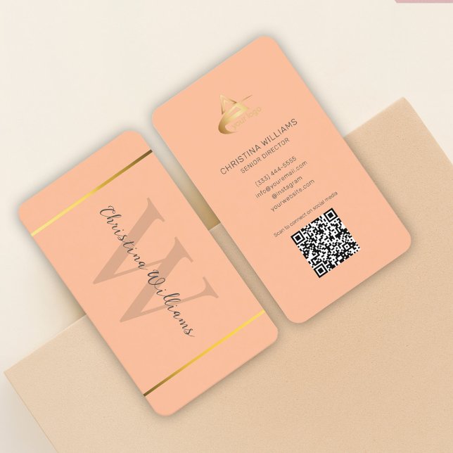 Perfekt Modern Elegant - minimalistisk Professione Visitkort (Peach Fuzz Modern Elegant Minimalist Professional Business Card)