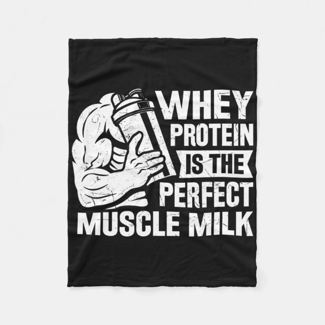 Perfekt Muscle Mjölk Funny Protein Älskare Citatte Fleecefilt (Framsidan)