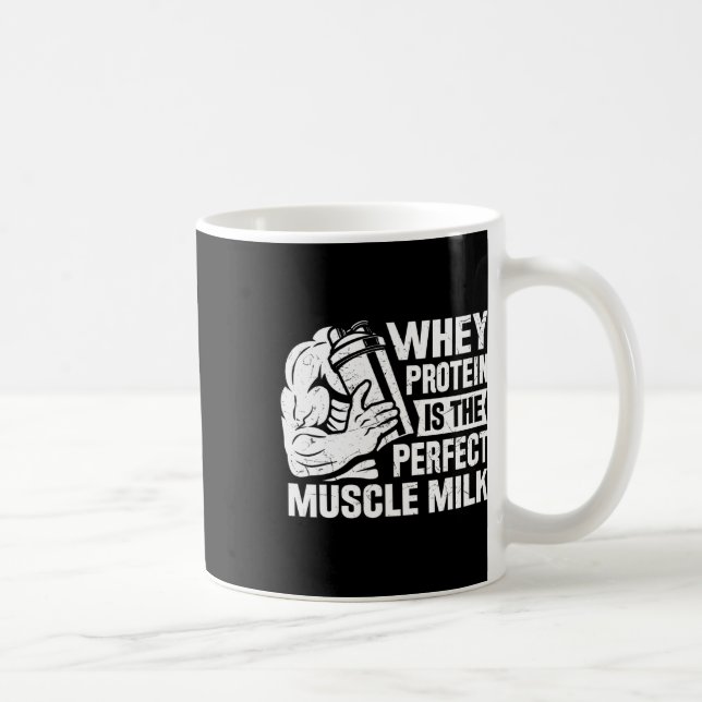Perfekt Muscle Mjölk Funny Protein Älskare Citatte Kaffemugg (Höger)
