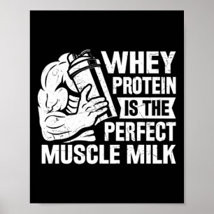 Perfekt Muscle Mjölk Funny Protein Älskare Citatte Poster