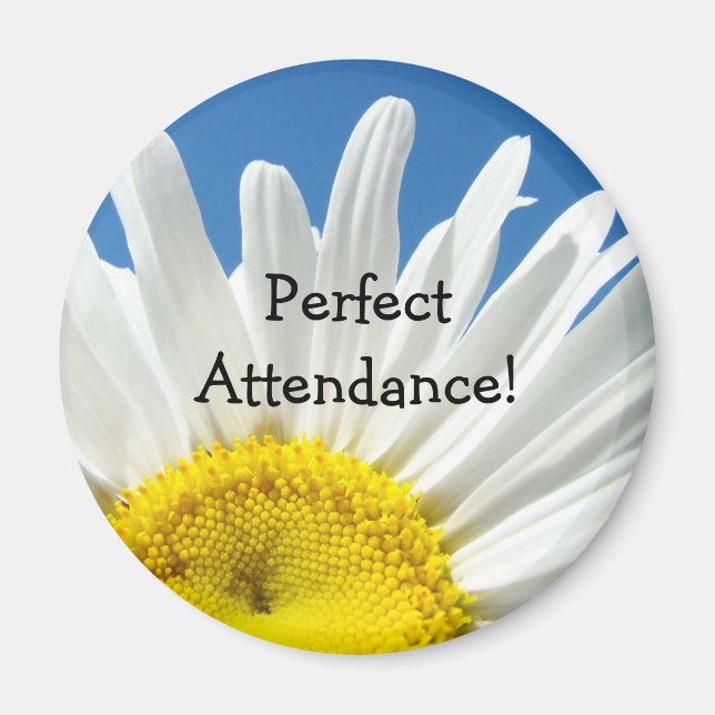 Perfekt närvaro! magnet Vit tusenskönas blomma (Framsidan)