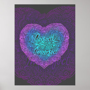 Perfekt ofullkomlig, positiv offert poster