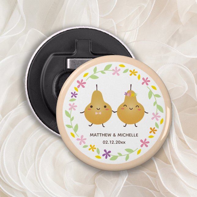 Perfekt Pair Blommigt Peach Rosa bröllop-favoriter Flasköppnare (Skapare uppladdad)