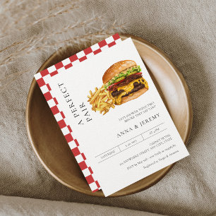 Perfekt Pair Burgers Fries Par Shower Inbjudningar