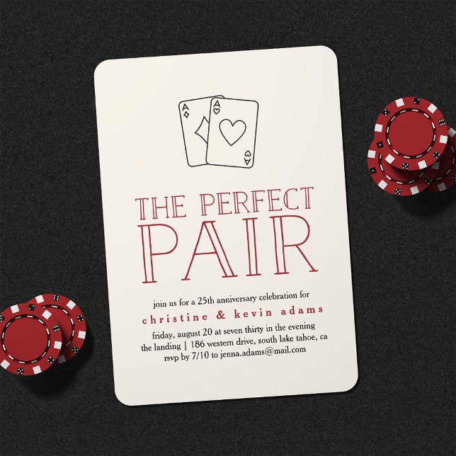 Perfekt Pair Casino-festinbjudan på årsdagen Inbjudningar (Skapare uppladdad)