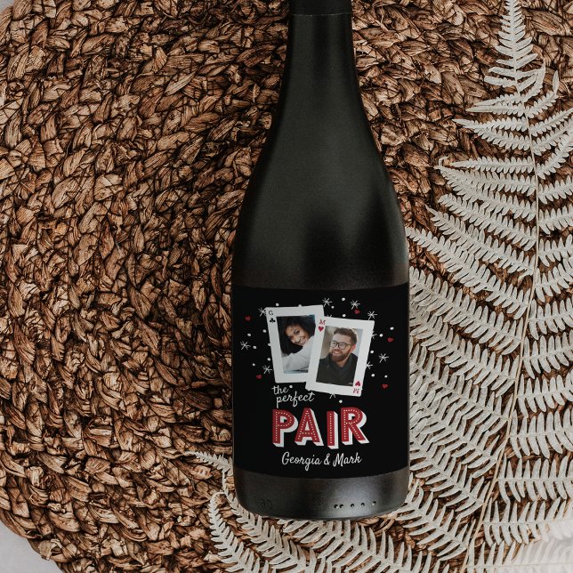 Perfekt Pair Casino Theme Par Photo Vinflaska Etikett (Skapare uppladdad)