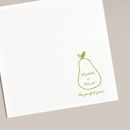 Perfekt Pair - Chic Pear Illustration Cute Bröllop Pappersservett