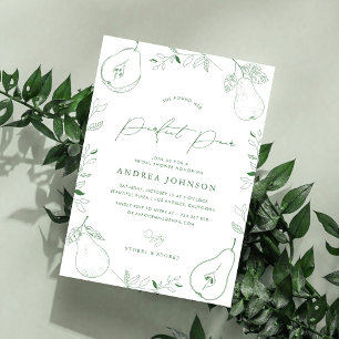 Perfekt Pair Hand plockade Pear Themsen Möhippa Inbjudningar