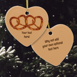 Perfekt Pair of Pretzels form Knot - Din text på Julgransprydnad Keramik