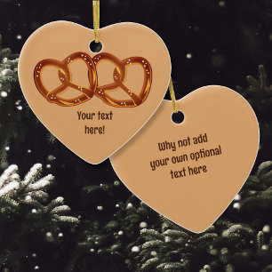 Perfekt Pair of Pretzels form Knot - Din text på Julgransprydnad Keramik