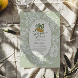 Perfekt Pair Pear Blommigt Sage Grönt Möhippa Inbjudningar
