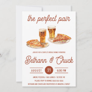 Perfekt Pair! Pizza och Beer Möhippa Inbjudningar