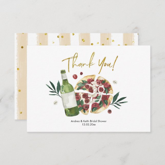 Perfekt Pair Pizza och Beer tackkort Tack Kort (Fram/baksida)