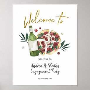 Perfekt Pair Pizza och Beer Welcome Sign Poster