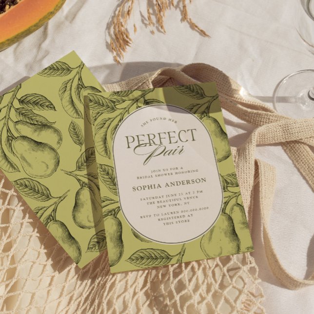 Perfekt Pair Vintage Pear Möhippa Inbjudningar (Skapare uppladdad)