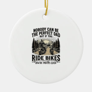 Perfekt Pappa Kör Cyklar Vintage Biker T-Shirt Des Julgransprydnad Keramik