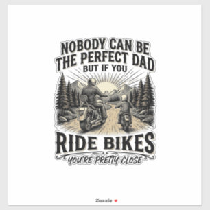 Perfekt Pappa Ride Cyklar Vintage Biker Tröja Desi Klistermärken