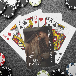 Perfekt Par Bröllopsfoto Casinokort