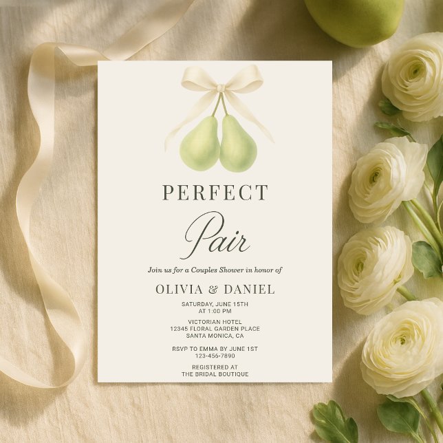 Perfekt Par Coquette Bow Par Shower Inbjudningar (Skapare uppladdad)